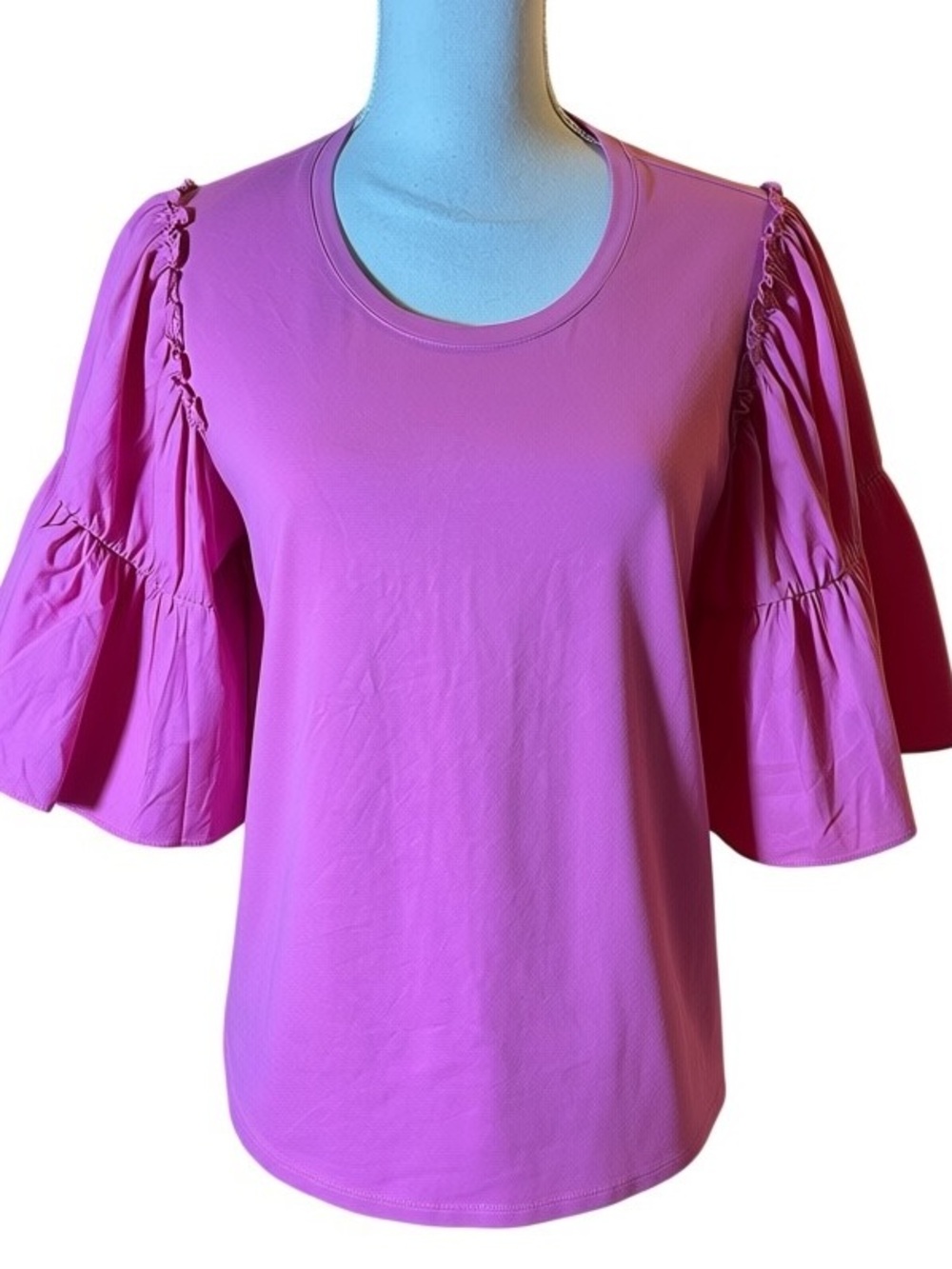 Bailey 44 Bright Pink Puff-Sleeve Tee